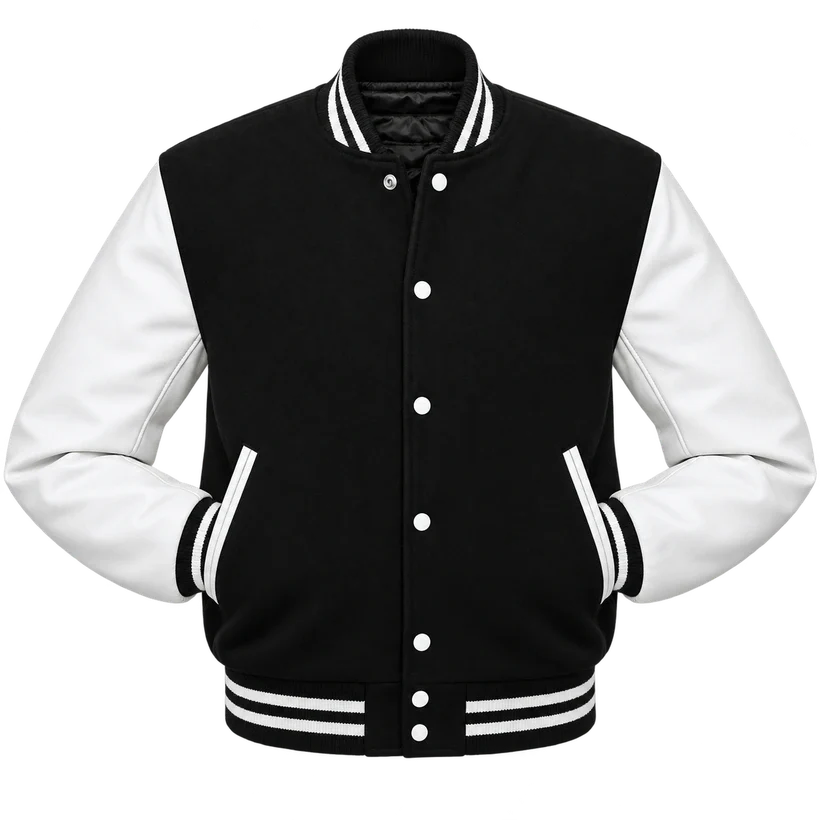 Black and white G Jackets custom varsity preview