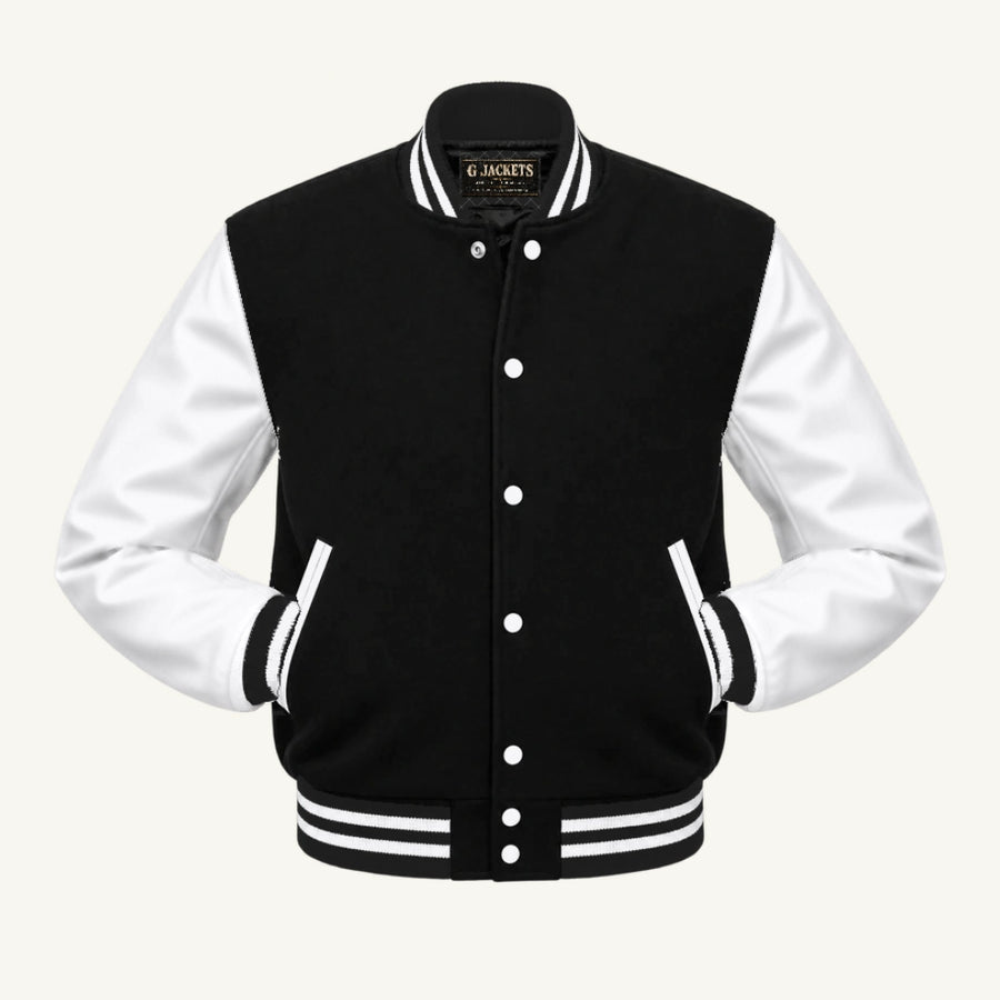 Fleece & Genuine Leather Varsity Jacket