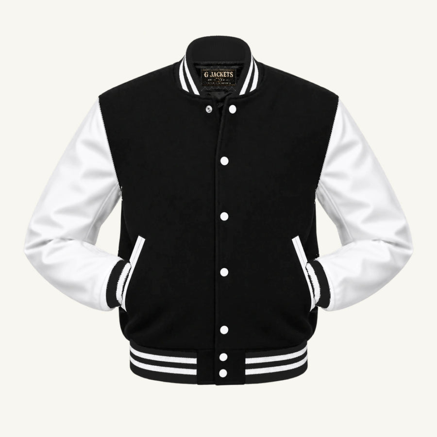 Fleece & PU Leather Varsity Jacket